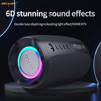 ZEALOT — haut-parleurs sans fil S61, stéréo, caisson de basses, Portable, pour l'extérieur, avec microphone et lumières LED RGB, compatible avec la connexion TWS