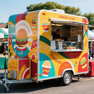 Carreta de Comida Remolcable 2025 para Helados, Smoothies, Freidora, Congelador, Refrigerador, con Toldo, Fibra de Vidrio y Aluminio, para Venta de Aperitivos - Product Image 5