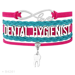 สร้อยข้อมือหนังหลายชั้นลายฟัน สำหรับผู้หญิง จาก Factory Infinity Love Dentist ผู้เชี่ยวชาญด้านทันตกรรมและสุขอนามัยช่องปาก - Product Image 3