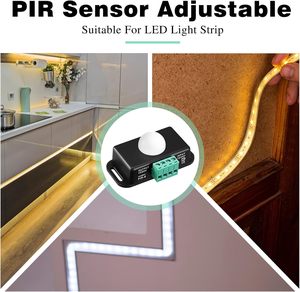 12V 24V có thể điều chỉnh Led chuyển đổi ánh sáng điều khiển với cảm biến PIR đen hồng ngoại cơ thể phát hiện chuyển động cho nhà hoặc văn phòng sử dụng - Product Image 2