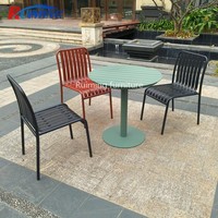 Table ronde antirouille avec chaises de cour de patio ensemble de Table en métal économique extérieur Bistro café Restaurant meubles