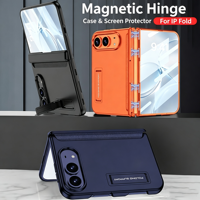 Étui de téléphone avec béquille magnétique intégrée et protection d'écran intégrée pour iPhone Duo
