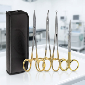 Kit d'instruments chirurgicaux en titane pour greffe de cheveux, 4 pièces : pinces droites et angulaires pour implantation - Product Image 3