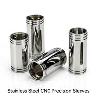 Custom CNC Turned Stainless Steel Cylindrical Sleeve with Mirror Polished Finish and Precision Grooves OEM ODM