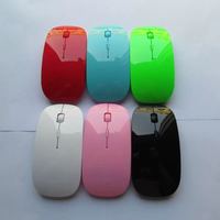 Mouse Mini 3D LED Nirkabel Ergonomis 4 Tombol 2.4GHz Optik Laptop Baterai AA Penerima USB Tersedia