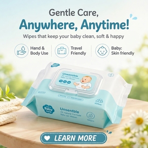 <span class=keywords><strong>Lingettes</strong></span> humides pour bébé personnalisées à 98% d'eau, en coton, 15x20cm, à base de plantes, hypoallergéniques, pour peaux sensibles des nourrissons, nettoyage domestique - Product Image 4