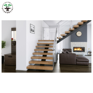 <span class=keywords><strong>Escalier</strong></span> de villa préfabriqué en <span class=keywords><strong>bois</strong></span> massif moderne avec <span class=keywords><strong>marches</strong></span> droites pour usage intérieur - Product Image 3