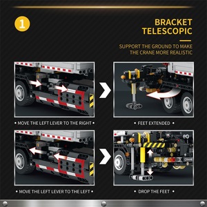 Reobrix Mechanical Power Engineering Truck Crane Remote Control <b>Building</b> <b>Blocks</b> 800+ Pieces Battery Powered Assembly Toy - Product Image 5