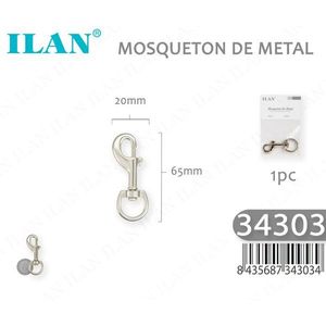 Moschettone in metallo ILAN 20mm x 65mm per tracolla borsa 1pz - Product Image 3