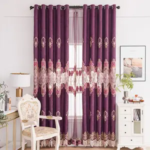 Curtain living room hollowed out gold embroidered chenille window screen and curtain embroidery fabric, PROCESSED PRODUCT ACCEPT