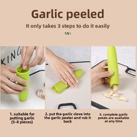 Gadget de cuisine facile à nettoyer, durable, en silicone de qualité alimentaire, éplucheur d'ail manuel et outils pour fruits et légumes, lavage à la main
