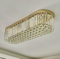 Luminaire de plafond en cristal élégant de style ovale haut de gamme pour restaurants, couloirs, salles à manger et entrées - Vente chaude