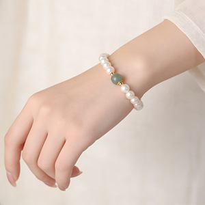 <span class=keywords><strong>Braccialetti</strong></span> Muxcor alla Moda <span class=keywords><strong>con</strong></span> Perle Imitate <span class=keywords><strong>e</strong></span> <span class=keywords><strong>Perline</strong></span> di Giada per Donne, Gioielli da Sposa, Damigella, Regalo Quotidiano o di San Valentino - Product Image 3