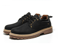 Bottes Martin pour hommes à lacets, bout rond, chaussures de travail décontractées, bottes du désert chaudes à coupe basse pour l'extérieur et le bureau