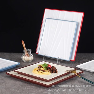 <b>Melamine</b> square <b>plates</b> for restaurants, steak, pasta, and hotels; imitation porcelain <b>plates</b> for cold dishes and pastries; - Product Image 1