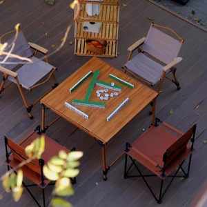 Thưởng thức 2024 thiết kế mới Hợp kim nhôm vuông Gấp Cắm Trại bảng Trọng lượng nhẹ Mạt chược Bảng gỗ - Product Image 4