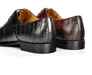 Zapatos formales de cuero italianos para hombre, calzado de cuero repujado de piel de becerro, zapatos de vestir y Oxfords de cuero hechos a mano y a la moda. - Product Image 4