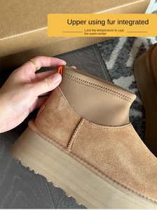 <span class=keywords><strong>Botas</strong></span> Clásicas de Invierno para Mujer, con Estampado de Leopardo, Forro de Piel de Oveja, de Cuero Vacuno Genuino, Planas/Gruesas, Estilo Slip-On - Product Image 3