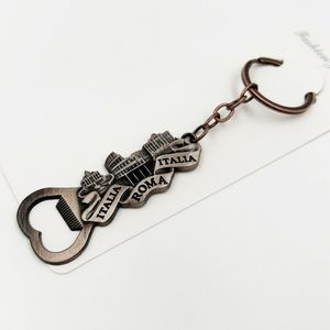 Custom Metal Crafts Keychain Creative Cartoon Style Roman Architecture Bottle Opener Travel Souvenirs