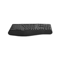 Clavier ergonomique sans fil 2,4 GHz avec repose-poignets incurvé pour un confort optimal, clavier multimédia ergonomique à touches séparées pour ordinateur de bureau