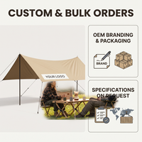 Bâche de camping kaki en gros, imperméable, coupe-vent, abri extérieur, protection solaire, tente de jardin robuste, auvent de pluie