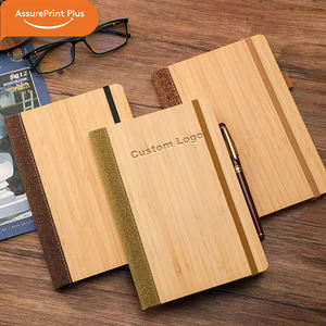 Carnet A5 écologique en bambou et liège, couverture rigide, logo personnalisé en relief, reliure cousue, couleur personnalisée, agenda professionnel - Product Image 1