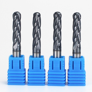 Mata profil <span class=keywords><strong>CNC</strong></span> berlian pemotong penggilingan ujung hidung bola 4F mata profil penggilingan baja Tungsten pilihan pelapis Altin ODM - Product Image 1