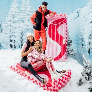 Toboggan gonflable en PVC avec deux poignées robustes 59*25.5*17 pouces pour 1-2 personnes, idéal pour les adultes, pour le plaisir des sports d'hiver - Product Image 4