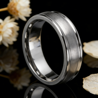 Cincin Tantalum Murni 8mm Abu-abu Klasik untuk Pria, Cincin Kawin Tizti Perhiasan Tantalum, Nyaman Dipakai, Cincin Kawin Tantalum Poles