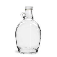 Fournisseur d'usine Bouteille en verre plat transparente pour confiture de bleuets Miel Sirop d'érable Emballage vide Forme cylindrique Bouchon à vis Cartons