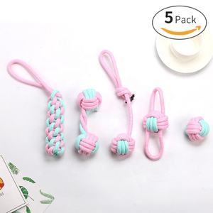 Cuerda para perros, juguetes para perros, cuerda de algodón Natural, nudos interactivos para dentición de mascotas para perros pequeños y medianos - Product Image 3