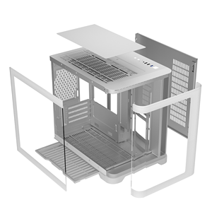 Nhà Máy Thiết Kế Mới Trắng Matx Chơi Game PC Trường Hợp Máy Tính Để Bàn Chassis Cong Glass Bảng Điều Chỉnh Giữa Tháp CPU Tủ Trường Hợp Máy Tính Cho Game Thủ - Product Image 2