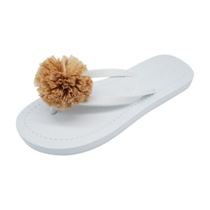 Sandali infradito piatti Raffia Pom Pom - Product Image 6