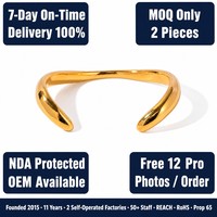 Nouveau Bracelet Étanche en Acier Inoxydable Plaqué Or 18K, Tendance, Élégant, Irrégulier, Ouvert, Inaltérable, Bijou Tendance