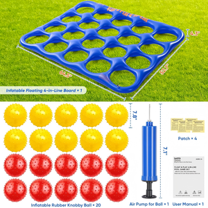 <b>Inflatable</b> 4-in-a-Row Pool <b>Game</b> Set with Red & Yellow Balls for Multiplayer Family Water Fun - Product Image 5