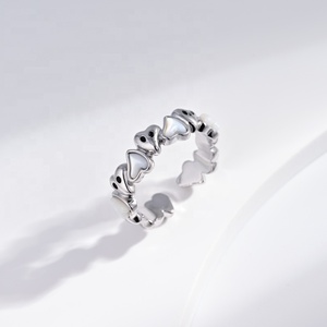 Anillo de compromiso retro de plata de ley 925 con piedra natural, joyería fina, anillo de corazón de circonita para mujer, ideal para el verano. - Product Image 1