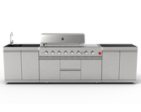 Gril à gaz pour barbecue en acier inoxydable de bonne qualité et haut de gamme personnalisé cuisine d'extérieur avec certificat AGA / CSA / CE