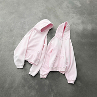 Sweat-shirts à capuche unisexe en molleton bouclette avec logo personnalisé, de haute qualité, coupe oversize, épais, rose délavé, style designer, fabricant