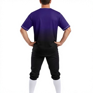 Uniforme de Béisbol Personalizado LONG MISSION INDUSTRY, Conjunto de Pantalones y Jersey Morado y Negro para Hombre, Transpirable, 100% Poliéster, Ropa Deportiva para Adultos - Product Image 4