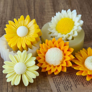 J-1056 Sonnenblume kleine Gänseblümchen Blume Silikon form für Kerze Herstellung handgemachte Seife DIY Aroma therapie Gips Ornamente Formen - Product Image 3