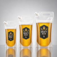 Sac de transport pliable et léger en plastique transparent de 2 L avec bec verseur pour eau ou alcool, idéal pour le stockage et le transport