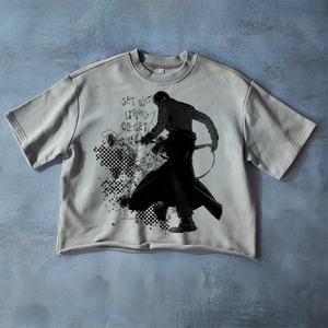 TKAN 131 Logo personnalisé t-shirt poids lourd 280 grammes éponge française Streetwear graphique t-shirts surdimensionnés Boxy T-shirts pour Mans - Product Image 1