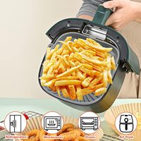 Lot de paniers de cuisson carrés réutilisables en silicone pliables de 8 pouces, compatibles lave-vaisselle, pour friteuse à air, avec canaux de circulation d'air surélevés