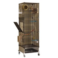 Grande cage à oiseaux en fer pour calops, perroquets et ménagères - Cage de luxe de style villa avec conception anti-évasion à 3 niveaux