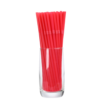 100 pièces/sac Pailles à boire jetables en plastique flexibles, couleurs unies, pailles courbées