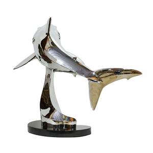 Gran tamaño de la vida de acero inoxidable Hai-Skulptur Escultura De <span class=keywords><strong>Tiburon</strong></span> colgante gran tiburón blanco pared arte escultura estatua para la venta - Product Image 5
