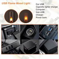 Nouvelle lampe LED USB à effet flamme 5V, ampoule de simulation de flamme, lampe d'ambiance pour voiture, veilleuse en stock