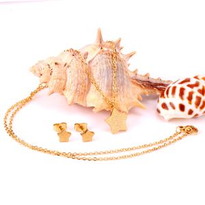 Ensemble de bijoux pour enfants : collier et boucles d'oreilles en or plaqué avec pendentif étoile pour filles - Product Image 2