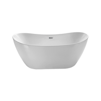 Grande baignoire ovale de luxe moderne de 1,8 m, baignoire autoportante en acrylique pour salle de bain