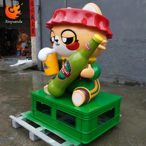 Sợi thủy tinh phim hoạt hình bia mèo quán rượu điêu khắc, lối vào quán bar rượu chai IP trang trí, lớn sàn đứng trang trí - Product Image 3